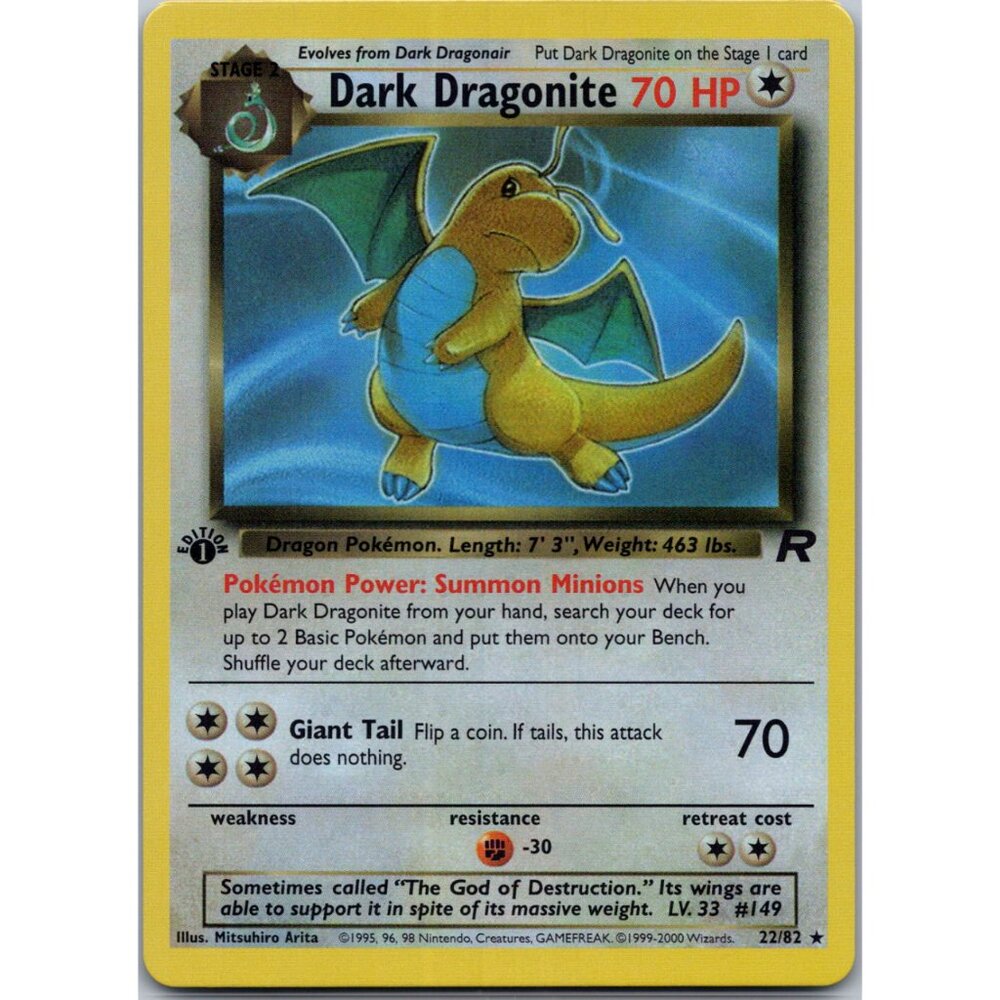 Dark Dragonite  Rocket 1st Edition Non Holo "Reprinted"